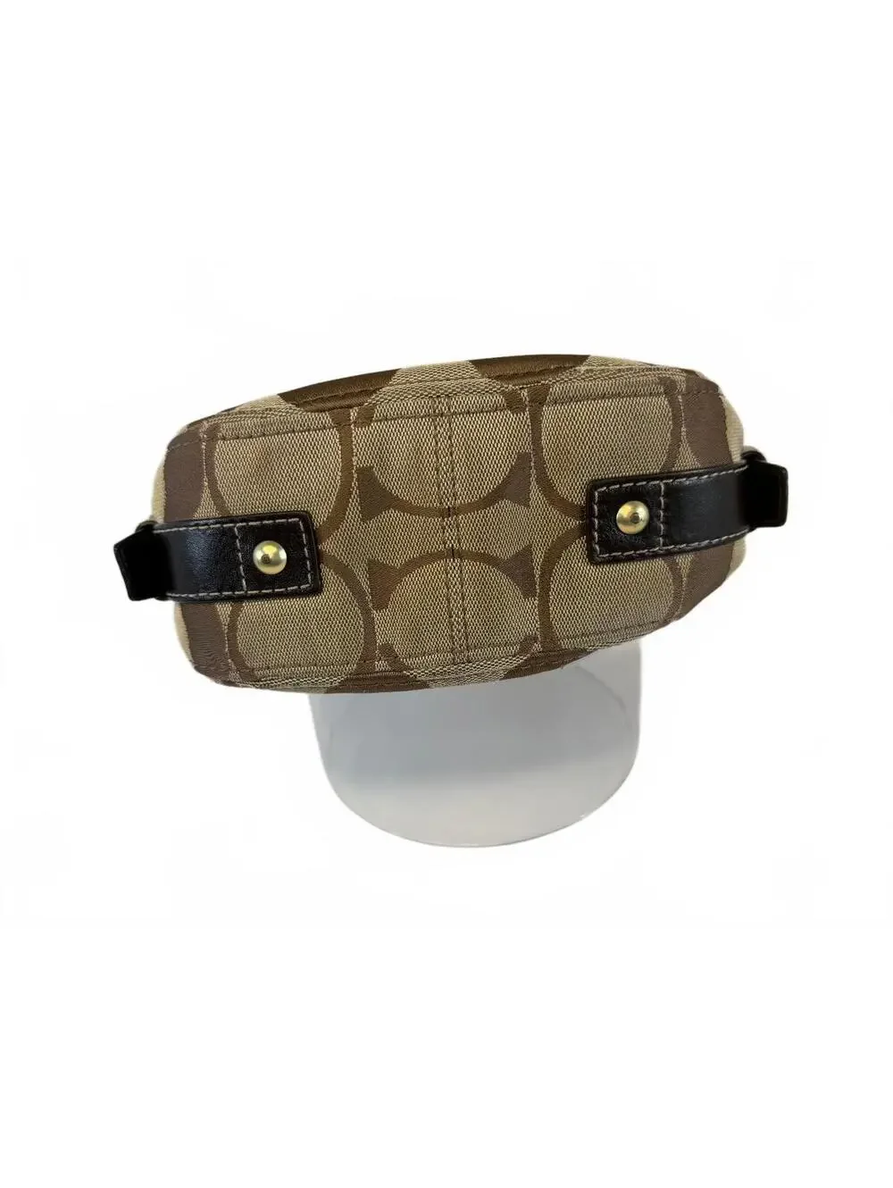 Coach | Signature Jacquard Leather Buckle Shoulder Bag | Brown with Brass